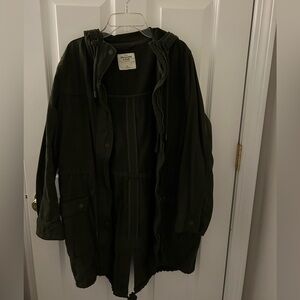 Dark Green Abercrombie Hooded Jacket
